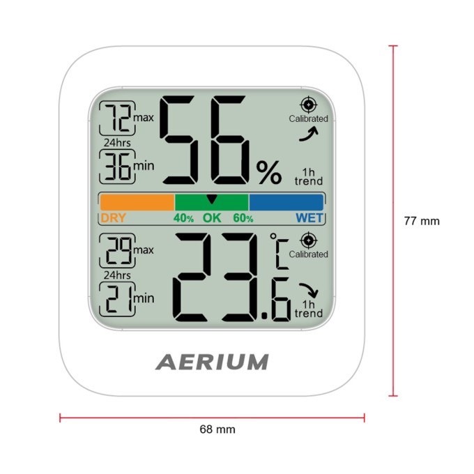 Monitor de temperatură și umiditate a aerului AERIUM T33 DUAL Monitor de temperatură și umiditate a aerului AERIUM T33 DUAL